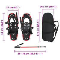 Racchette da neve 3 in 1 con bastoni da trekking Rosso 42021423