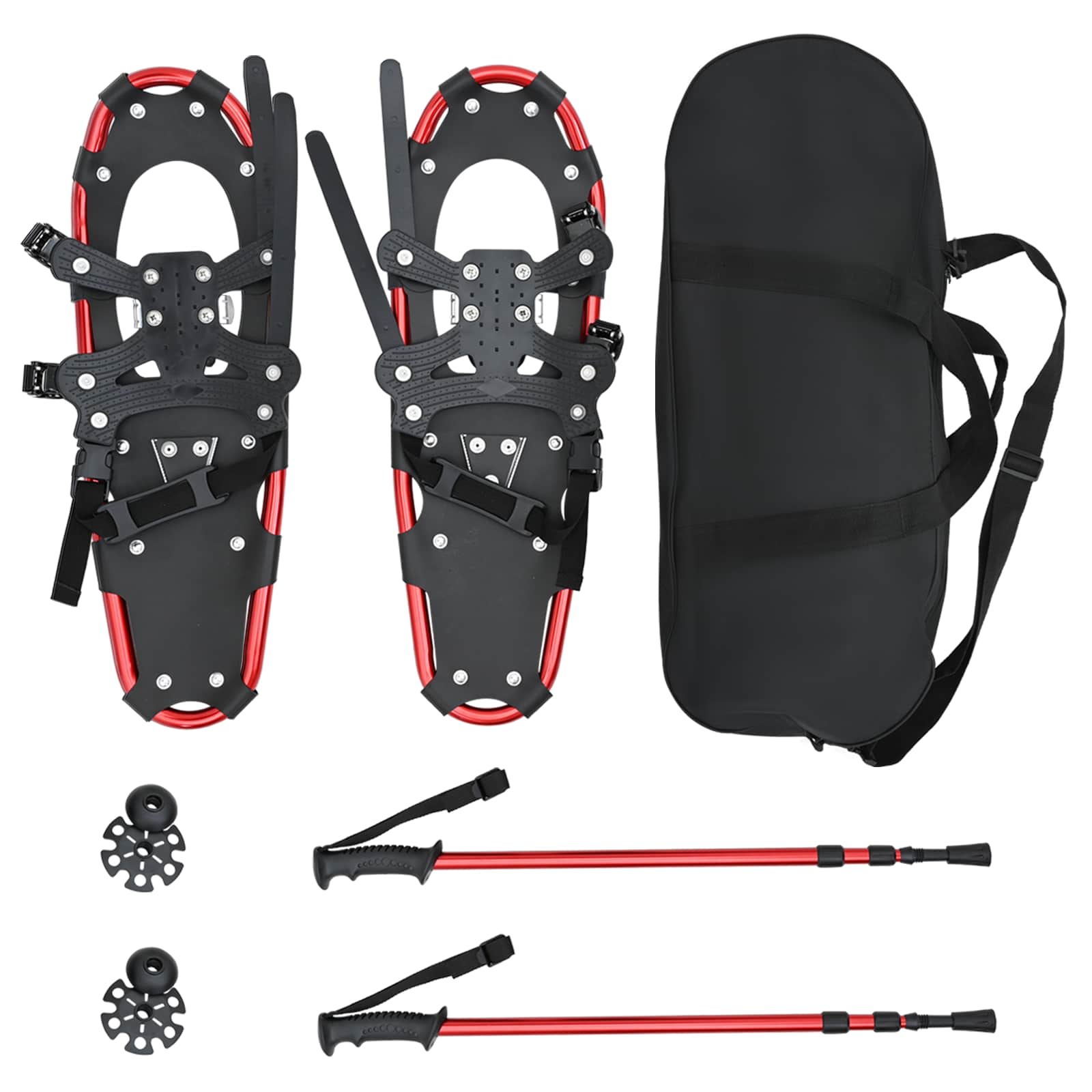 Racchette da neve 3 in 1 con bastoni da trekking Rosso e Nero 42021431