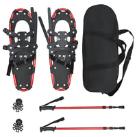 Racchette da neve 3 in 1 con bastoni da trekking Rosso e Nero 42021431