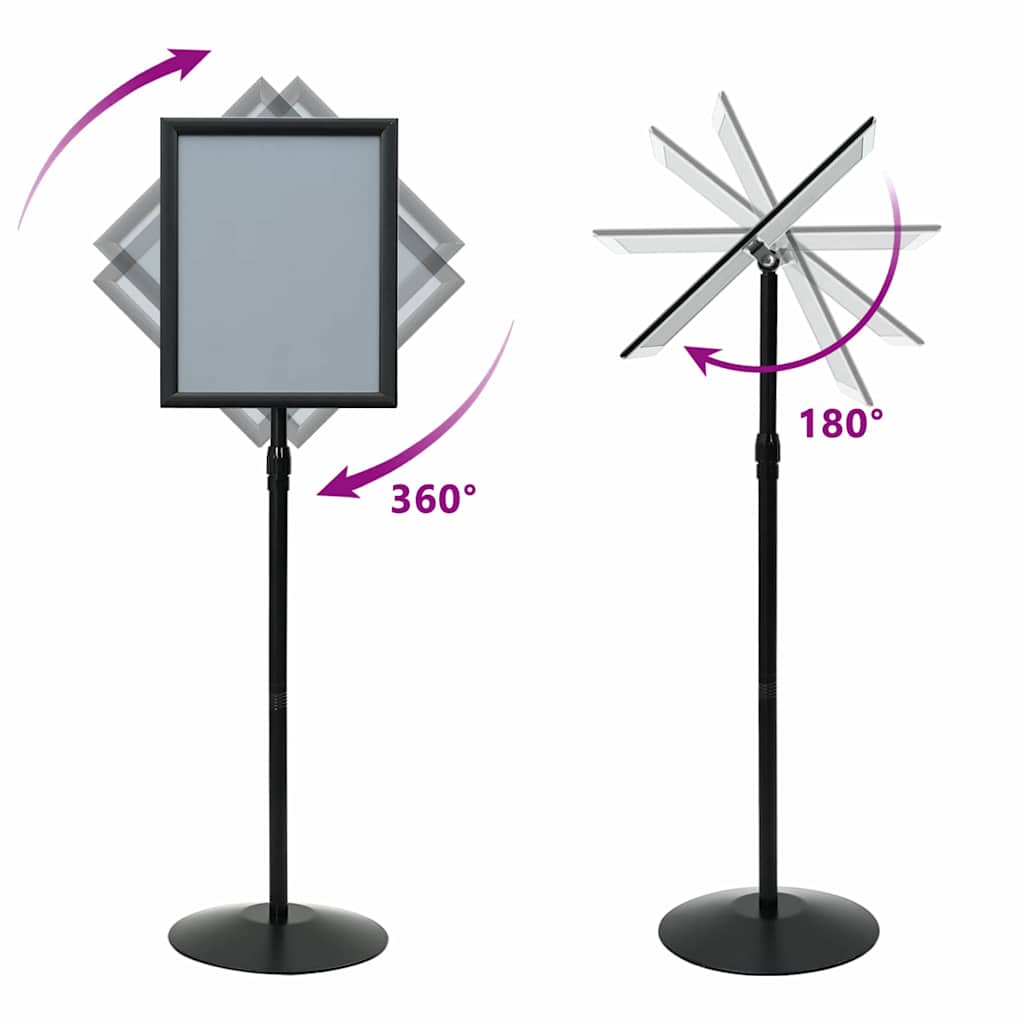 Supporto Poster a Piedistallo Nero a3 Alluminio e PVC 42020975