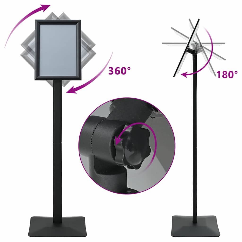 Supporto Poster a Piedistallo Nero a4 Alluminio e PVC 42020978