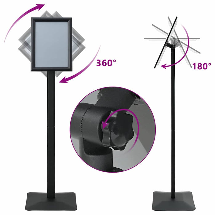 Supporto Poster a Piedistallo Nero a4 Alluminio e PVC 42020978