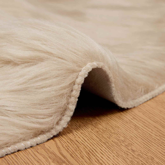 Tappeto Pecora Tafalla Beige Ø 80 cm Poliestere 42021491