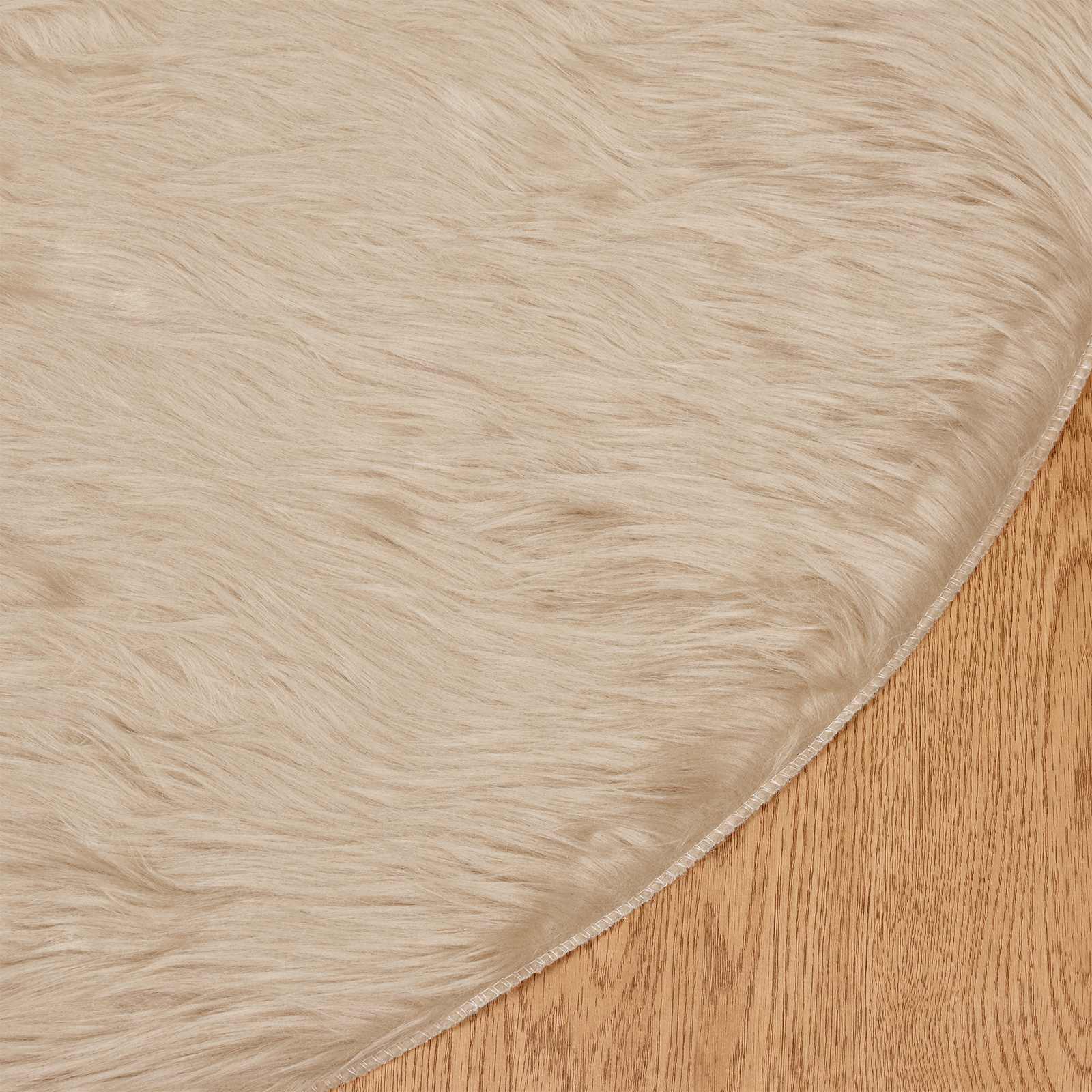 Tappeto Pecora Tafalla Beige Ø 160 cm Poliestere 42021494