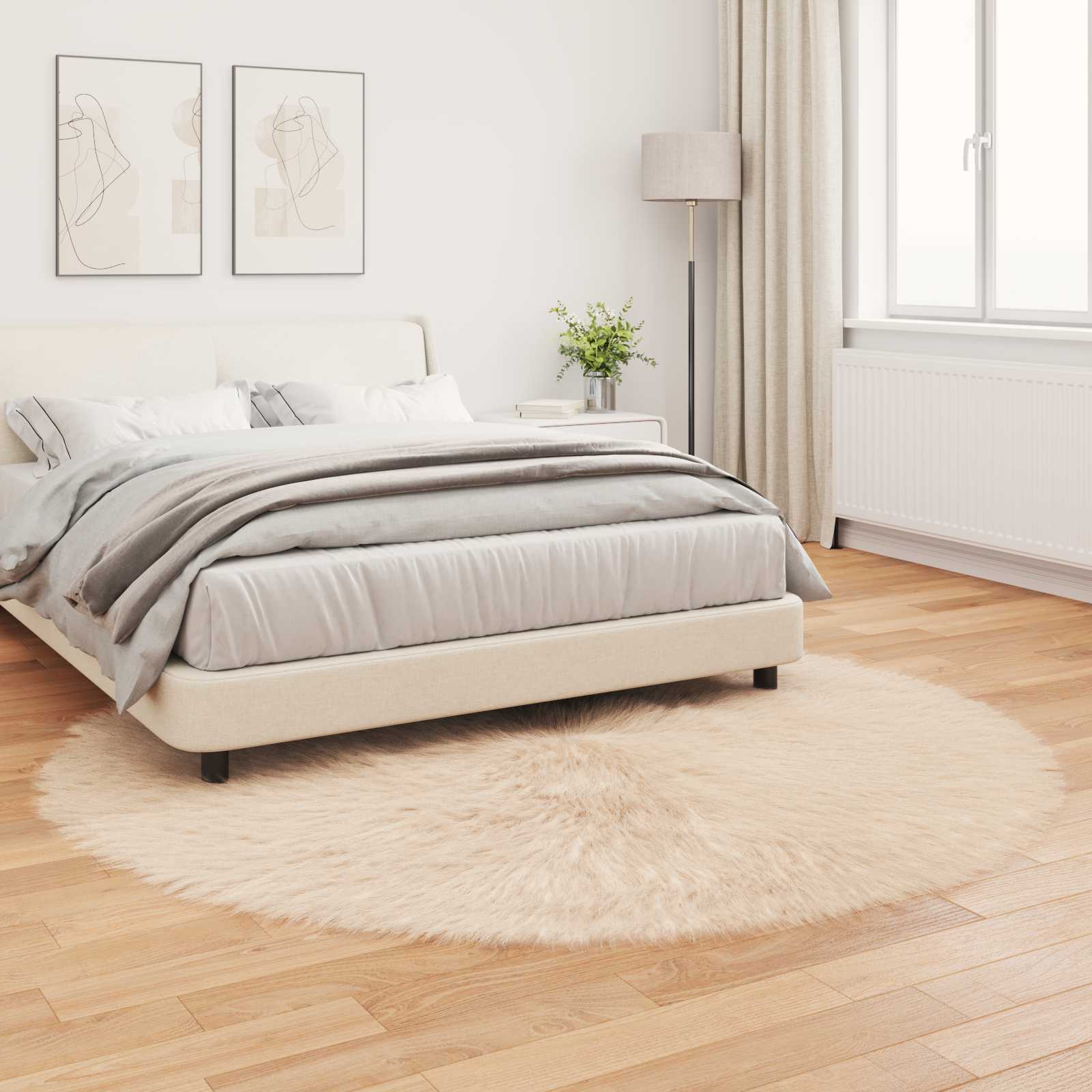 Tappeto Pecora Tafalla Beige Ø 200 cm Poliestere 42021495