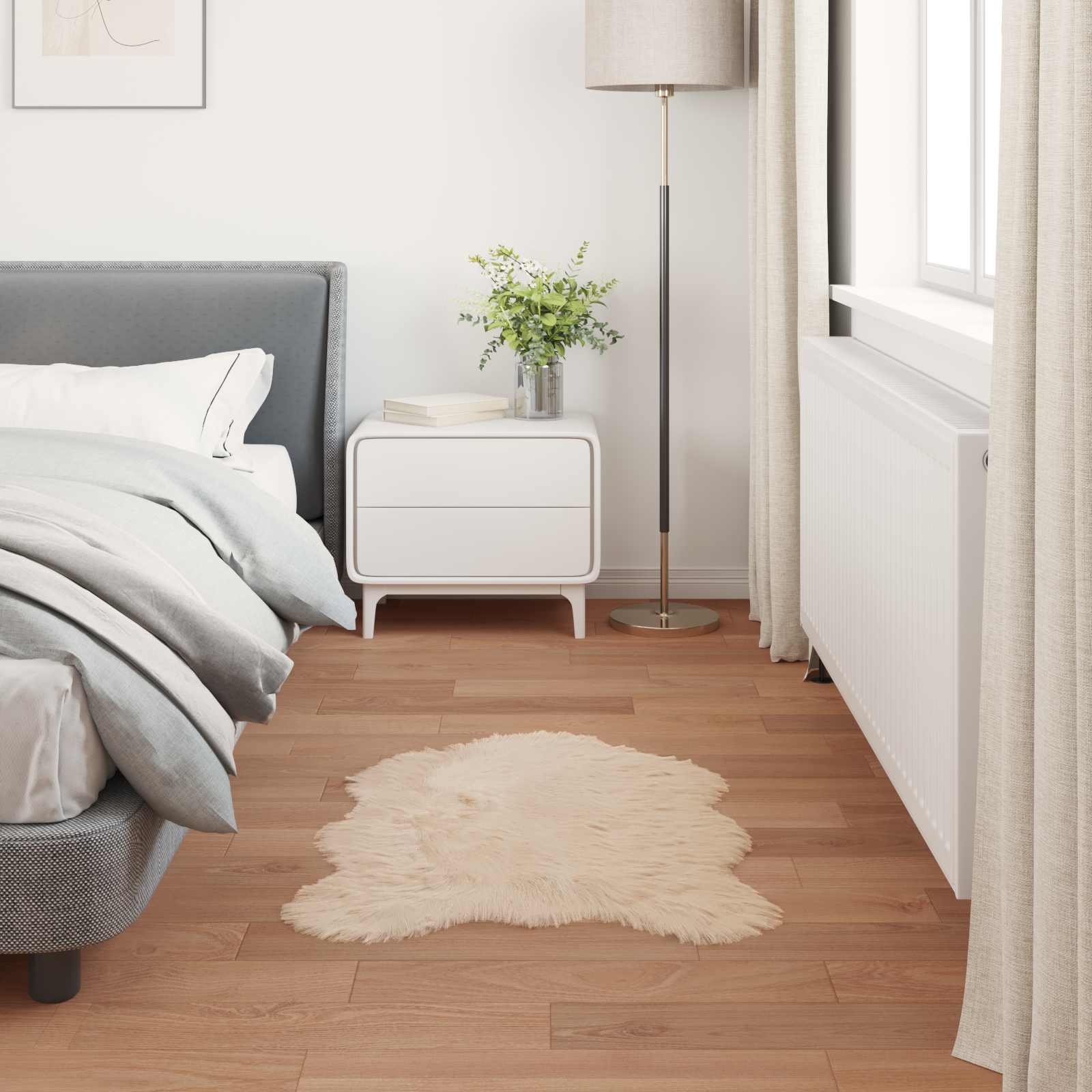 Tappeto Pecora Tafalla Beige 60 x 90 cm Poliestere 42021497