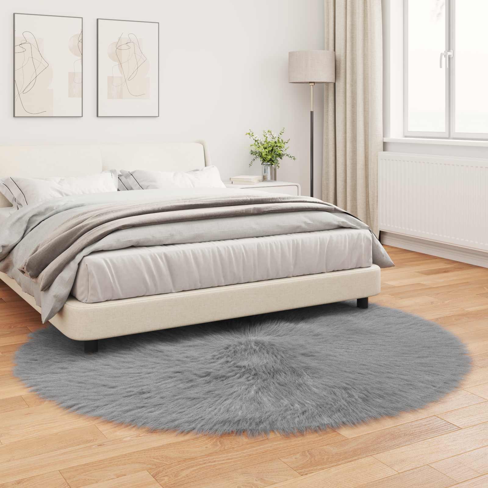 Tappeto Pecora Tafalla Grigio Ø 160 cm Poliestere 42021538