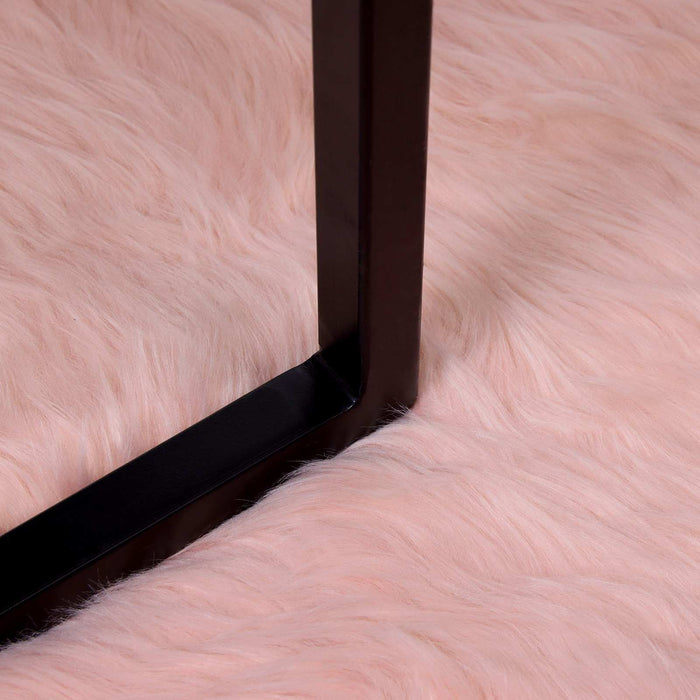 Tappeto Pecora Tafalla Rosa 160 x 160 cm Poliestere 42021554