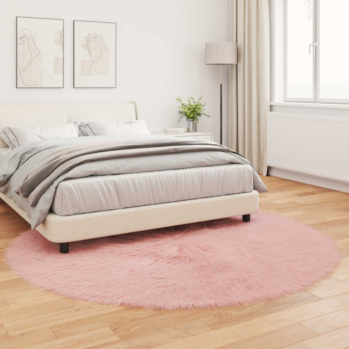 Tappeto Pecora Tafalla Rosa Ø 160 cm Poliestere 42021560