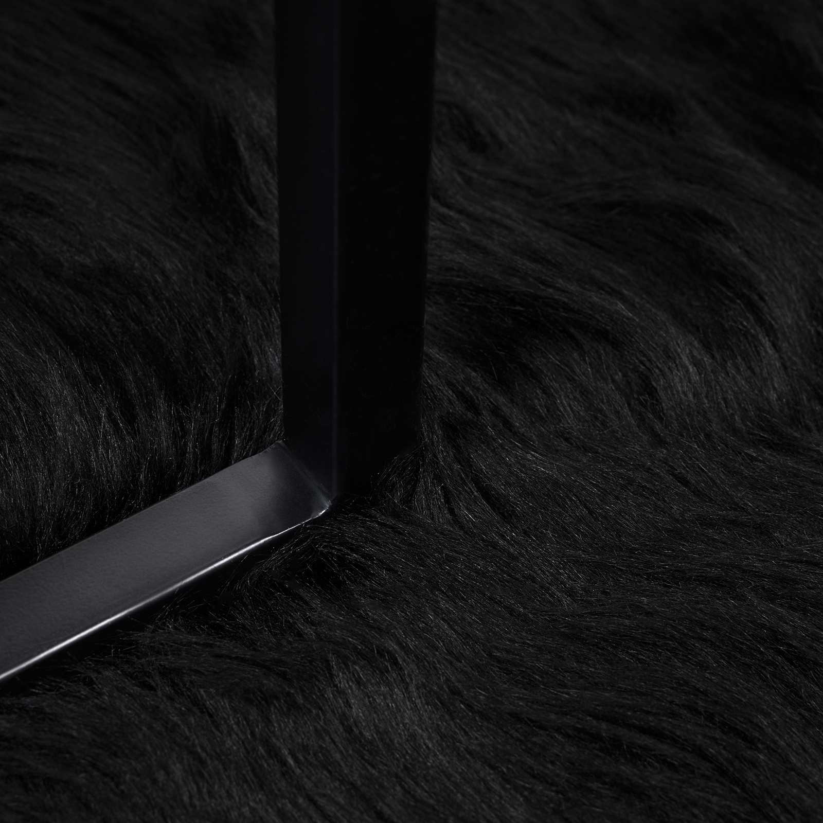 Tappeto Pecora Tafalla Nero Ø 80 cm Poliestere 42021579