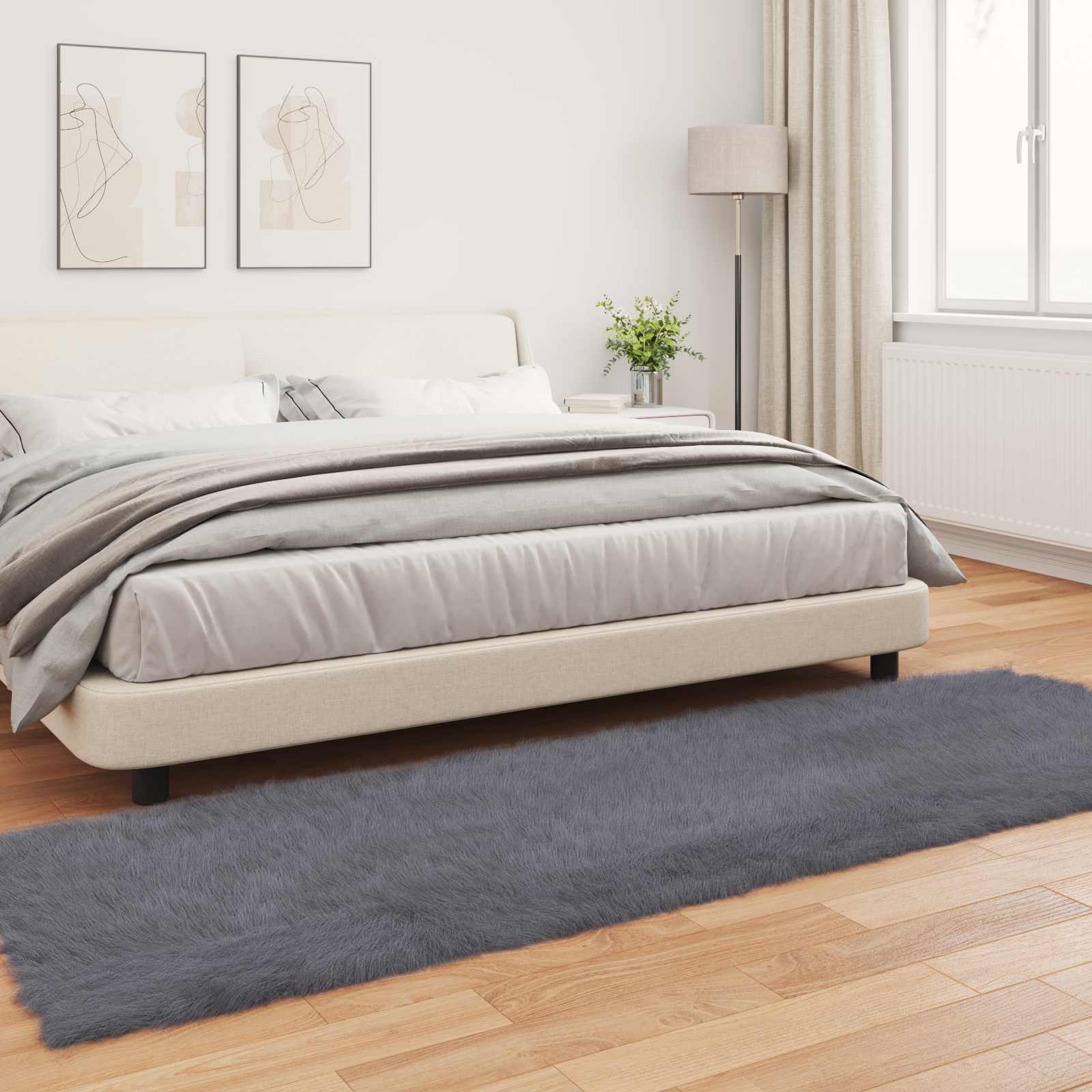 Tappeto Pecora Tafalla Antracite 80 x 250 cm Poliestere 42021590