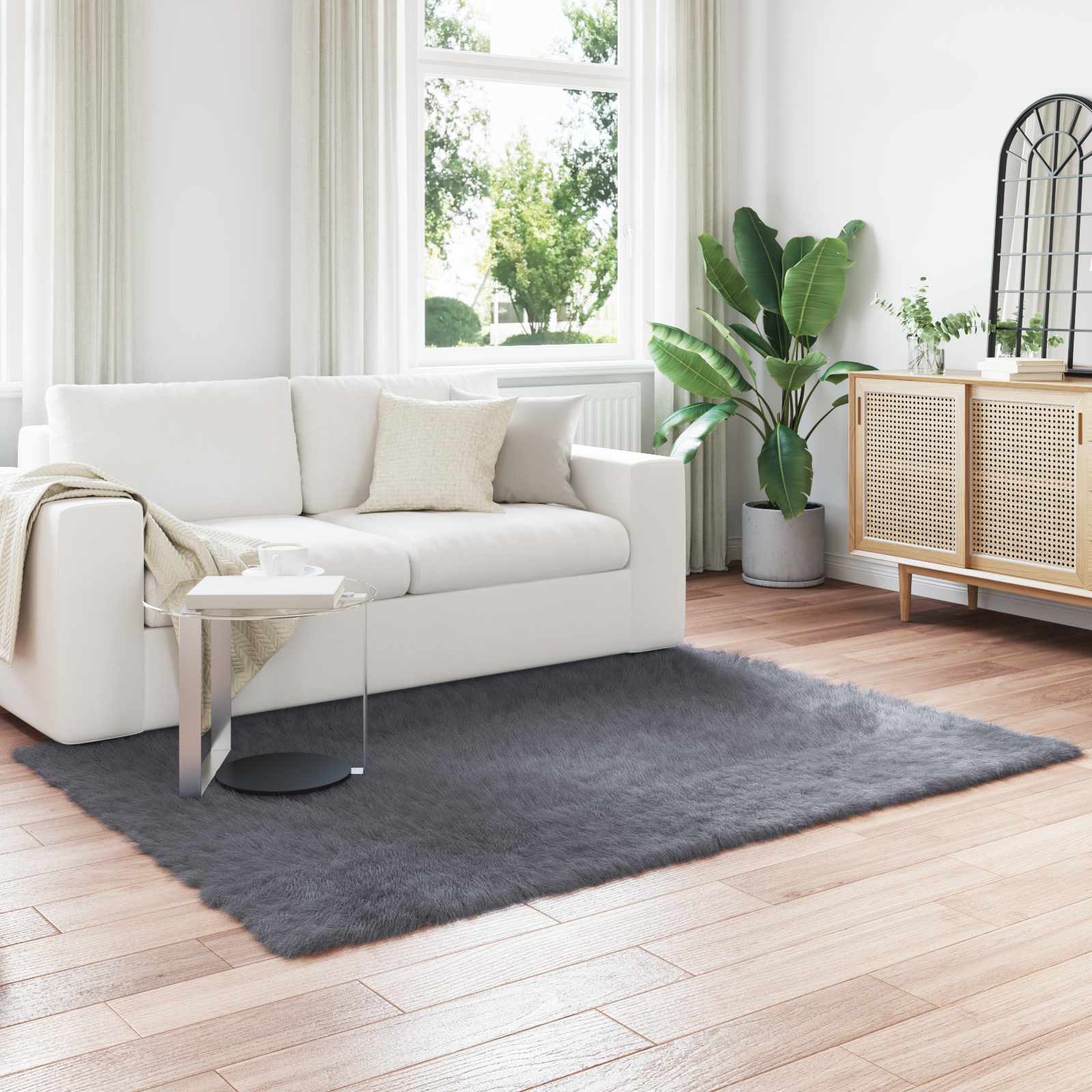 Tappeto Pecora Tafalla Antracite 140 x 200 cm Poliestere 42021593