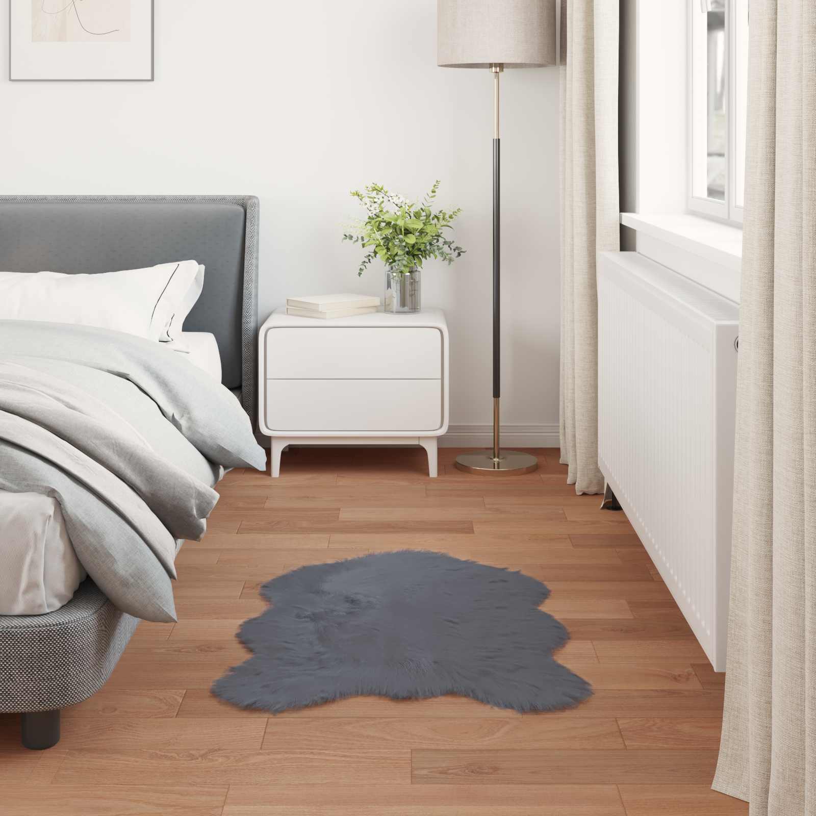 Tappeto Pecora Tafalla Antracite 50 x 80 cm Poliestere 42021606