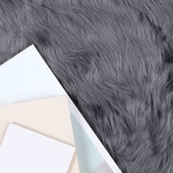 Tappeto Pecora Tafalla Antracite 60 x 90 cm Poliestere 42021607