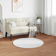Tappeto in Pelliccia Sintetica di Coniglio Olite Bianco Ø 80 cm 42021623