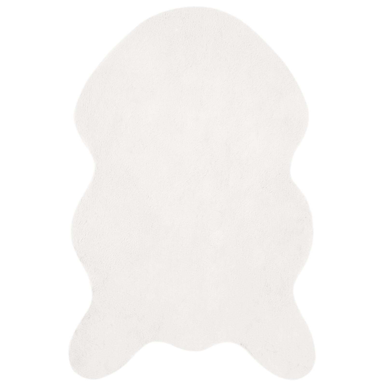 Tappeto in Pelliccia Sintetica di Coniglio Olite Bianco 42021628