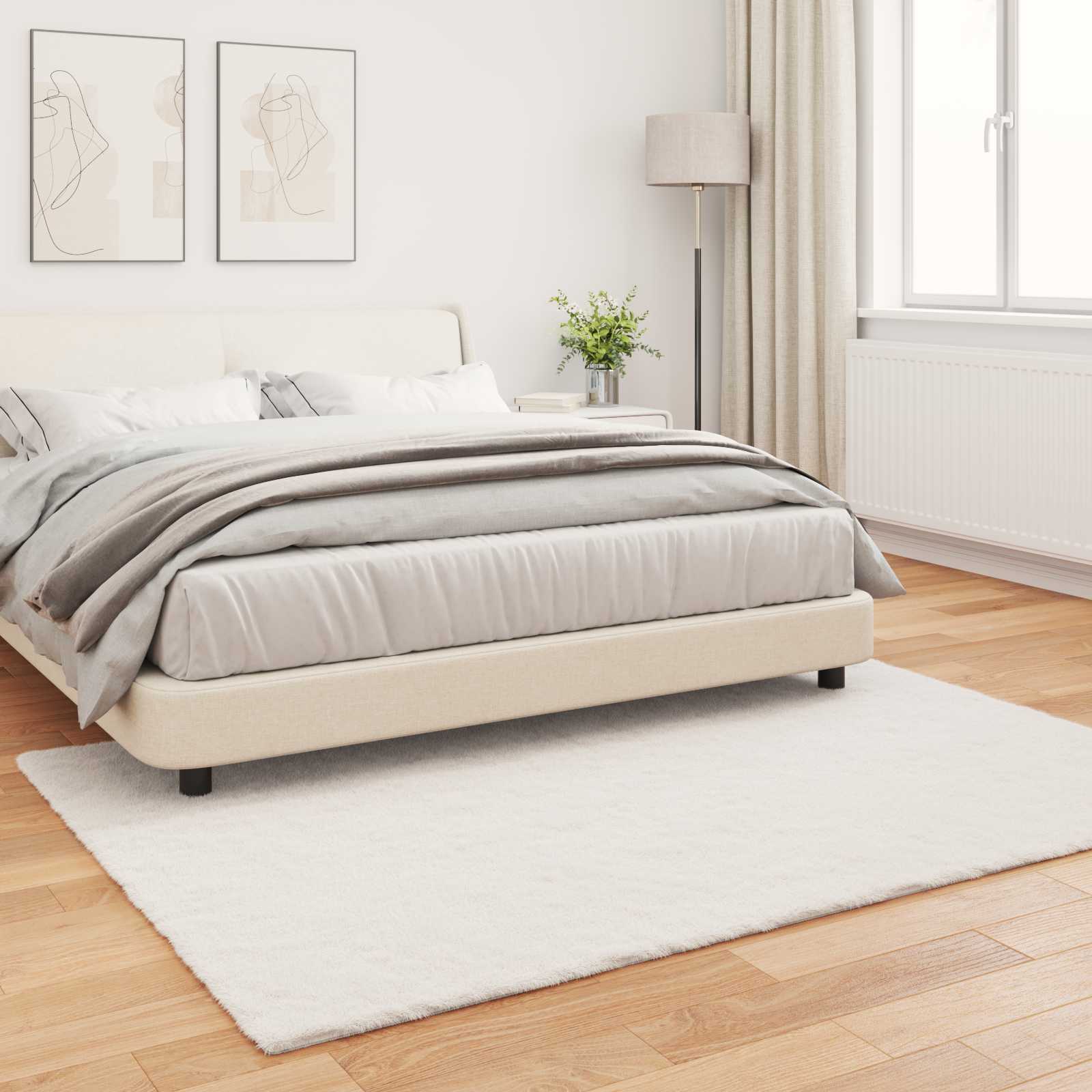 Tappeto in Pelliccia Sintetica di Coniglio Olite Crema 42021658