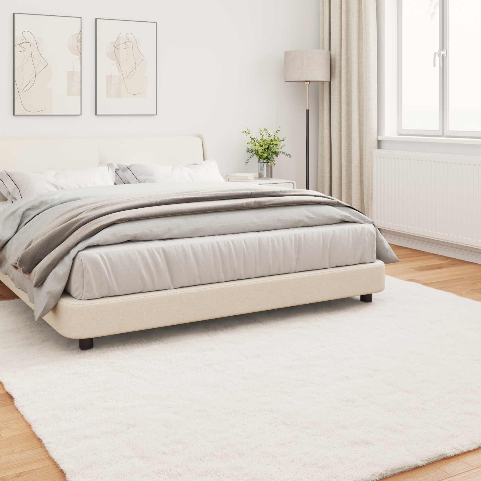 Tappeto in Pelliccia Sintetica di Coniglio Olite Crema 42021665