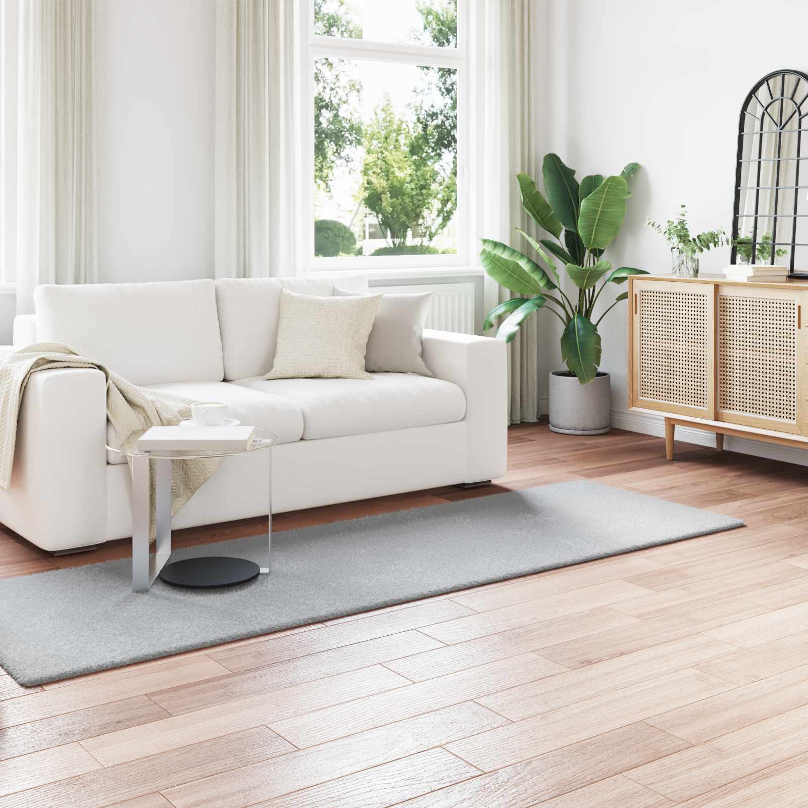 Tappeto in Pelliccia Sintetica di Coniglio Olite Grigio 42021678