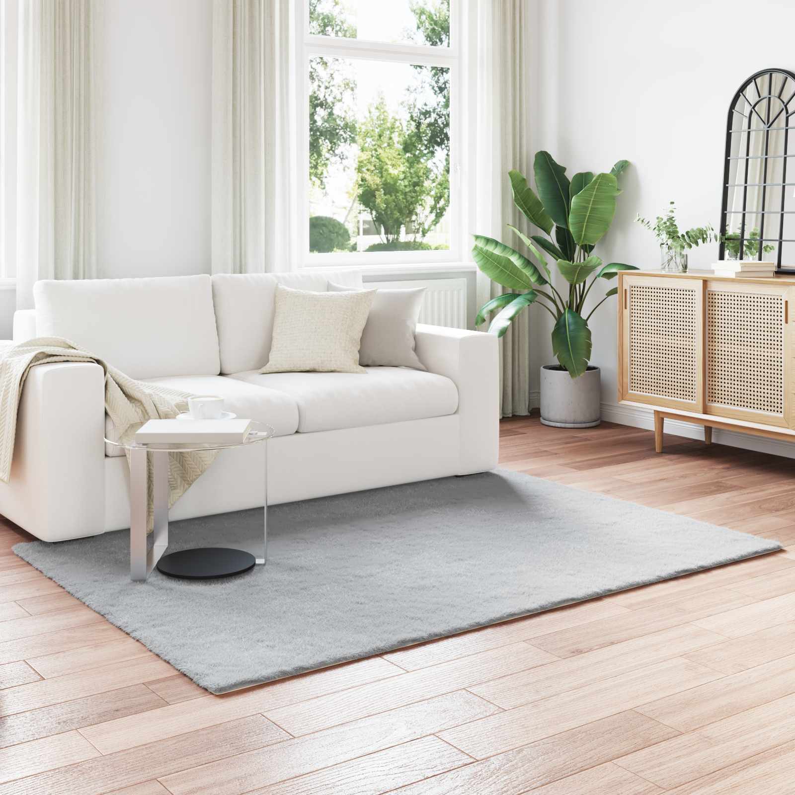 Tappeto in Pelliccia Sintetica di Coniglio Olite Grigio 42021680