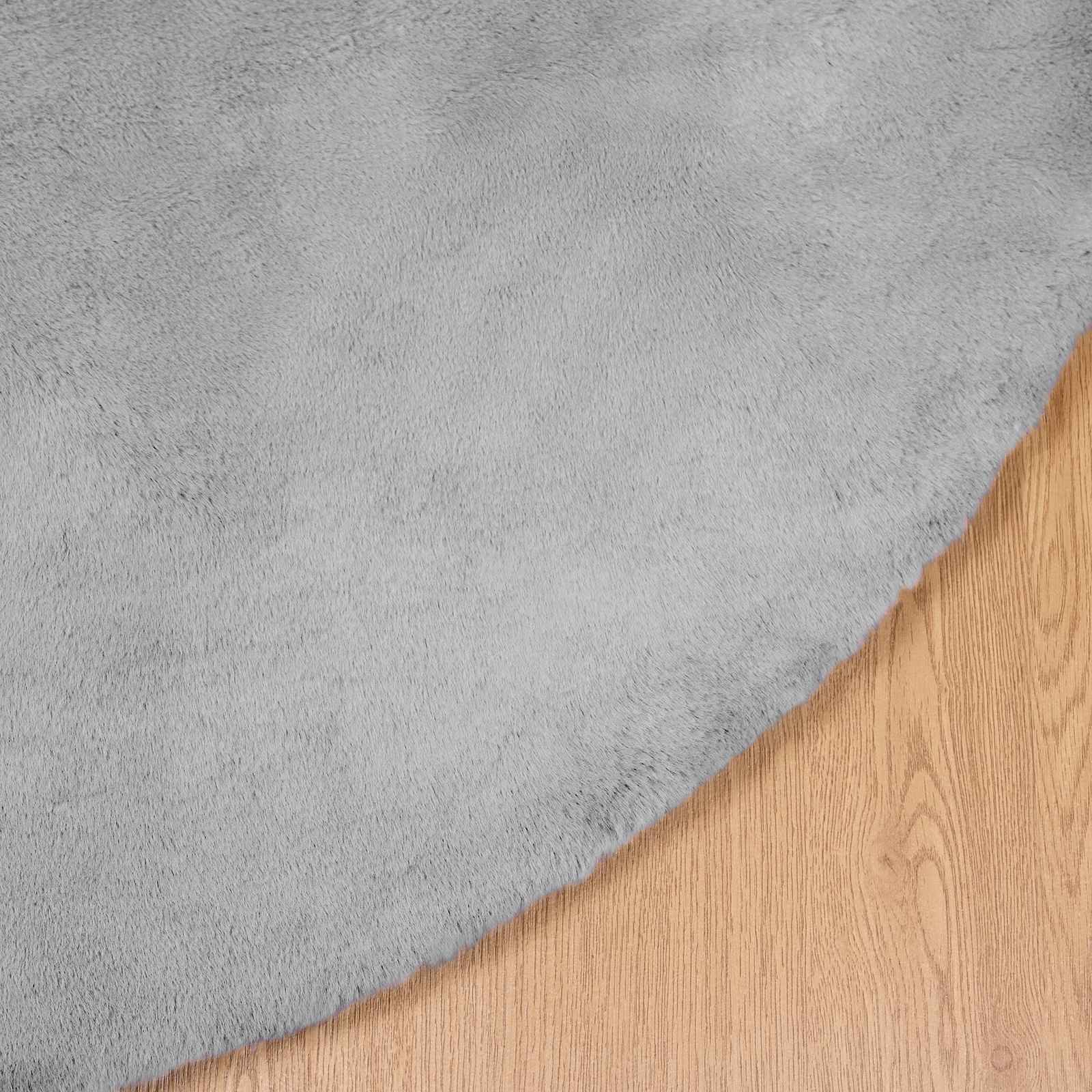 Tappeto in Pelliccia Sintetica di Coniglio Olite Grigio 42021690