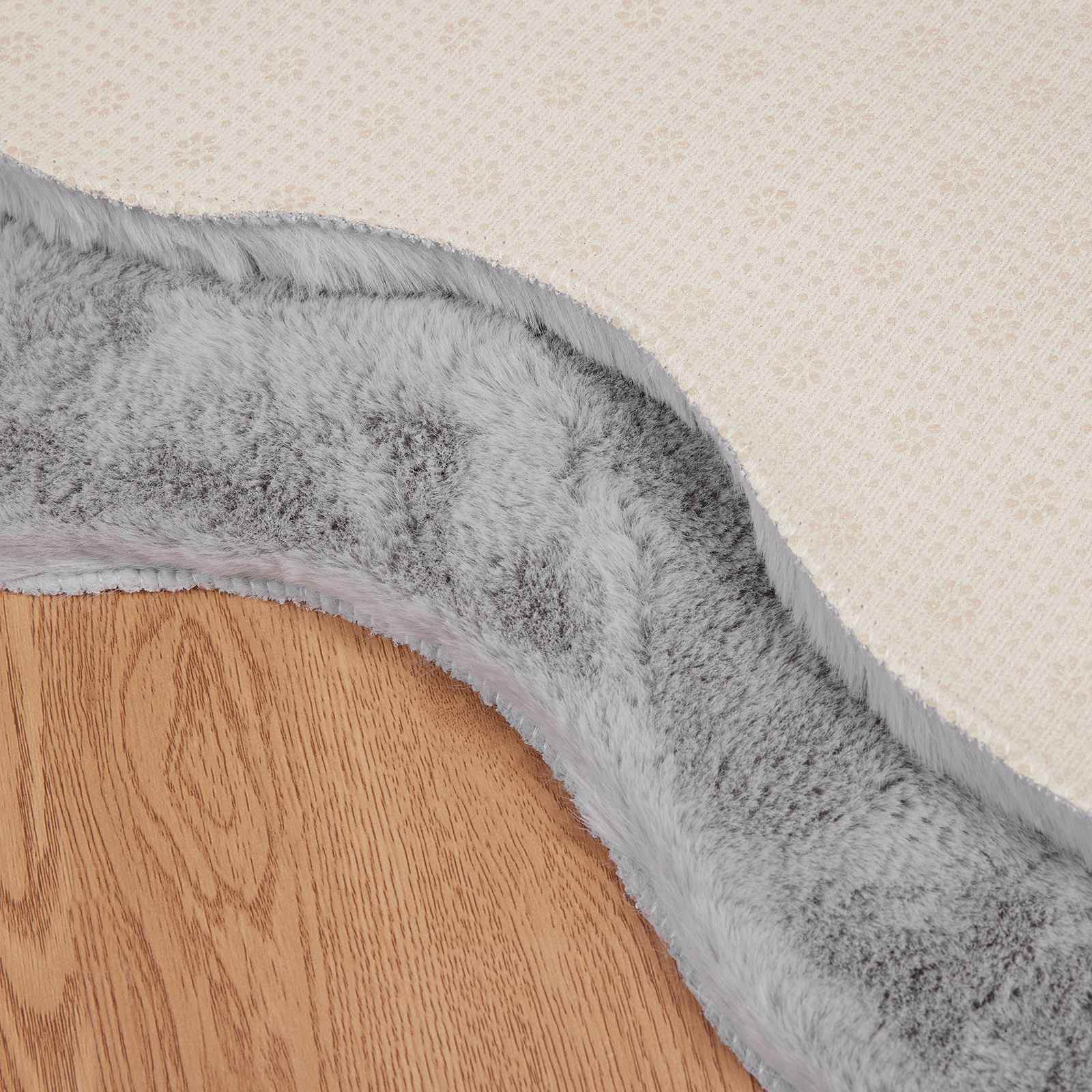 Tappeto in Pelliccia Sintetica di Coniglio Olite Grigio 42021695