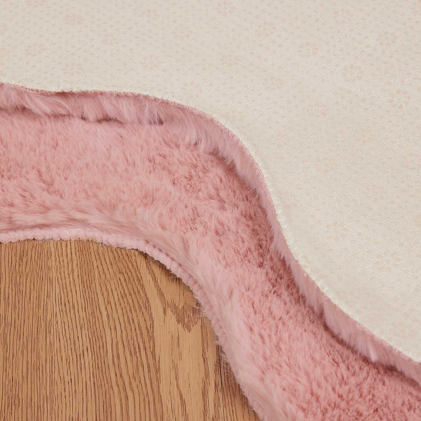 Tappeto in Pelliccia Sintetica di Coniglio Olite Rosa 42021717