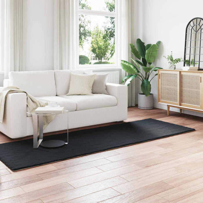 Tappeto in Pelliccia Sintetica di Coniglio Olite Nero 42021722