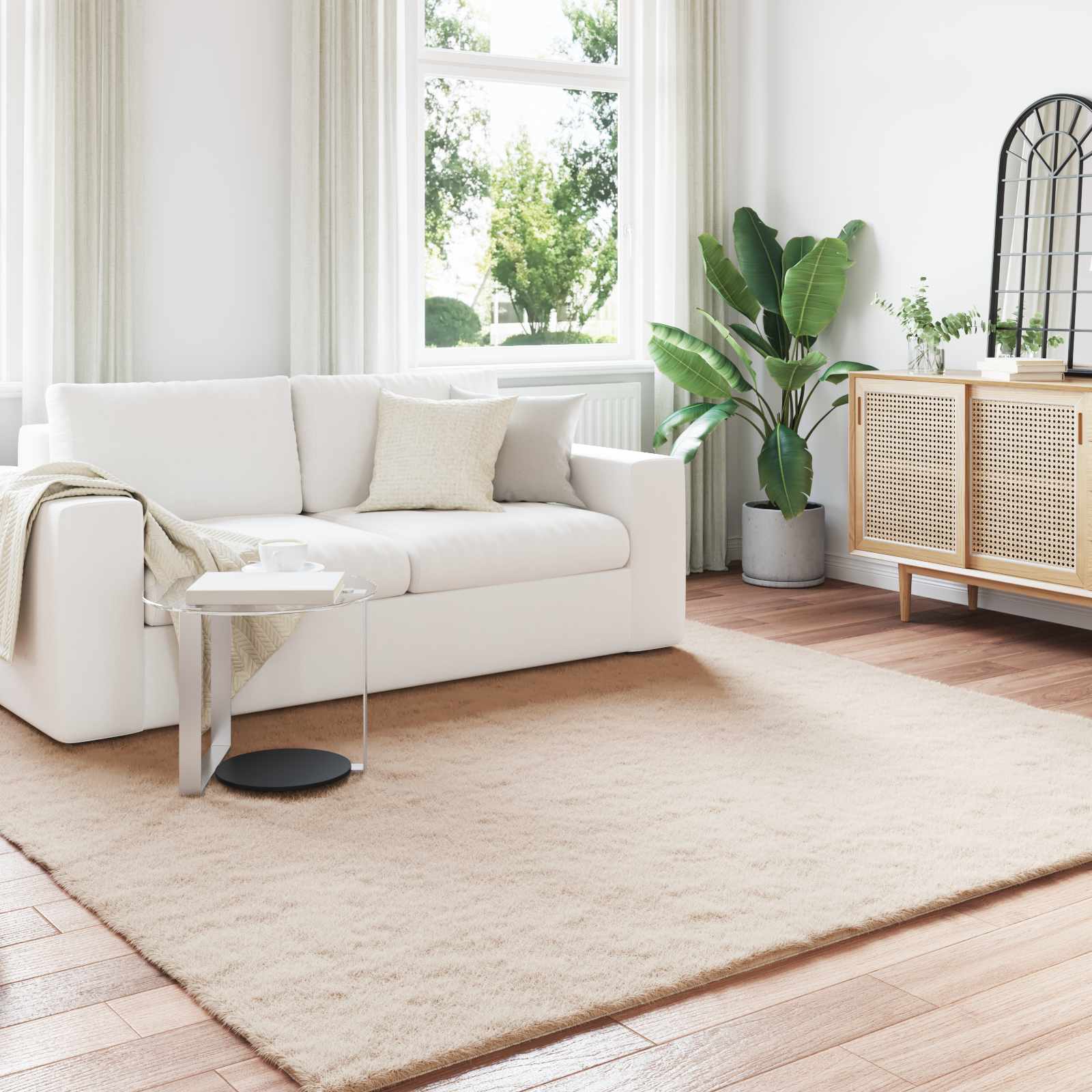 Tappeto in Pelliccia Sintetica di Coniglio Olite Talpa 42021754