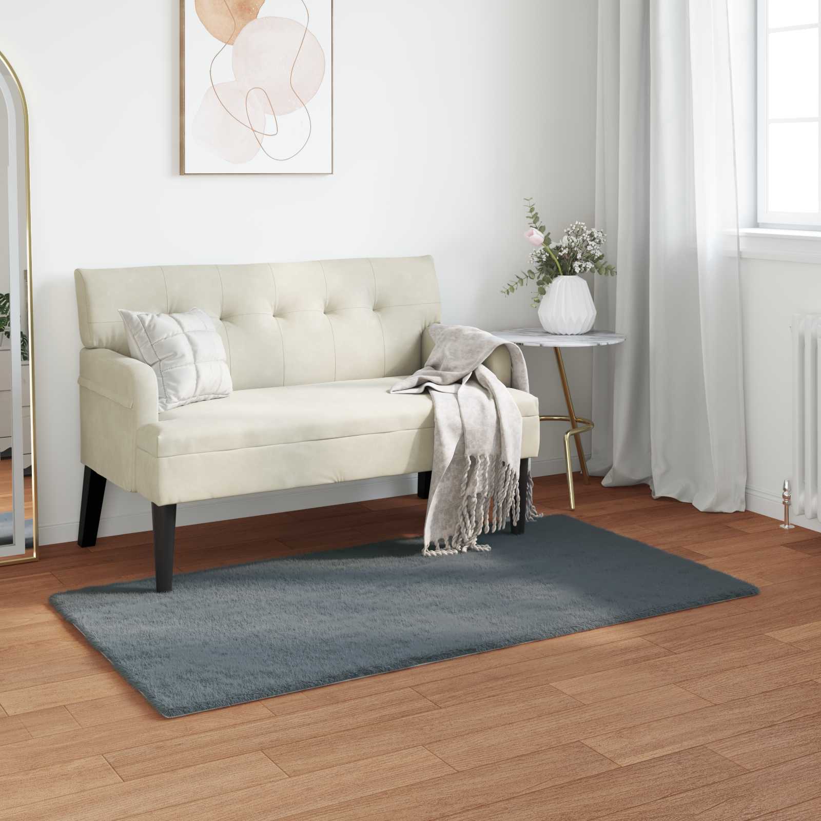 Tappeto in Pelliccia Sintetica di Coniglio Olite Antracite 42021763