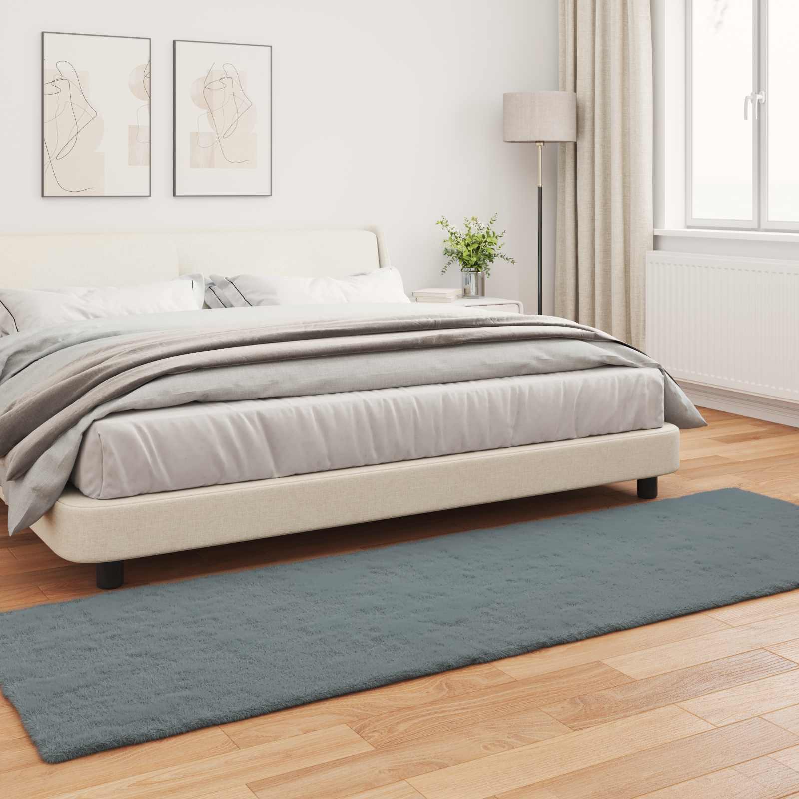 Tappeto in Pelliccia Sintetica di Coniglio Olite Antracite 42021766