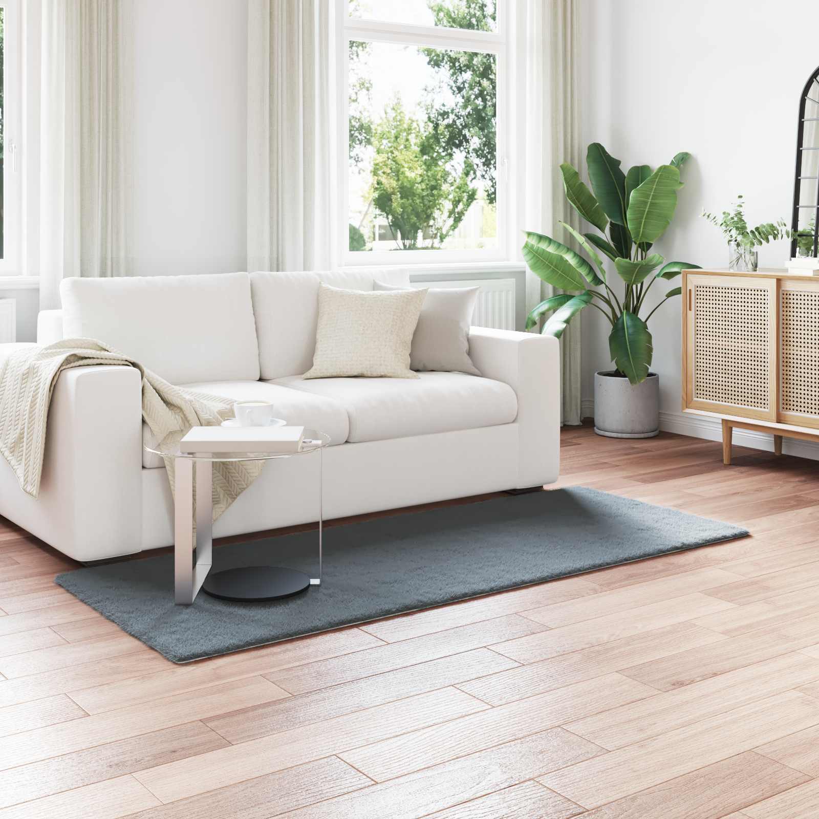 Tappeto in Pelliccia Sintetica di Coniglio Olite Antracite 42021767