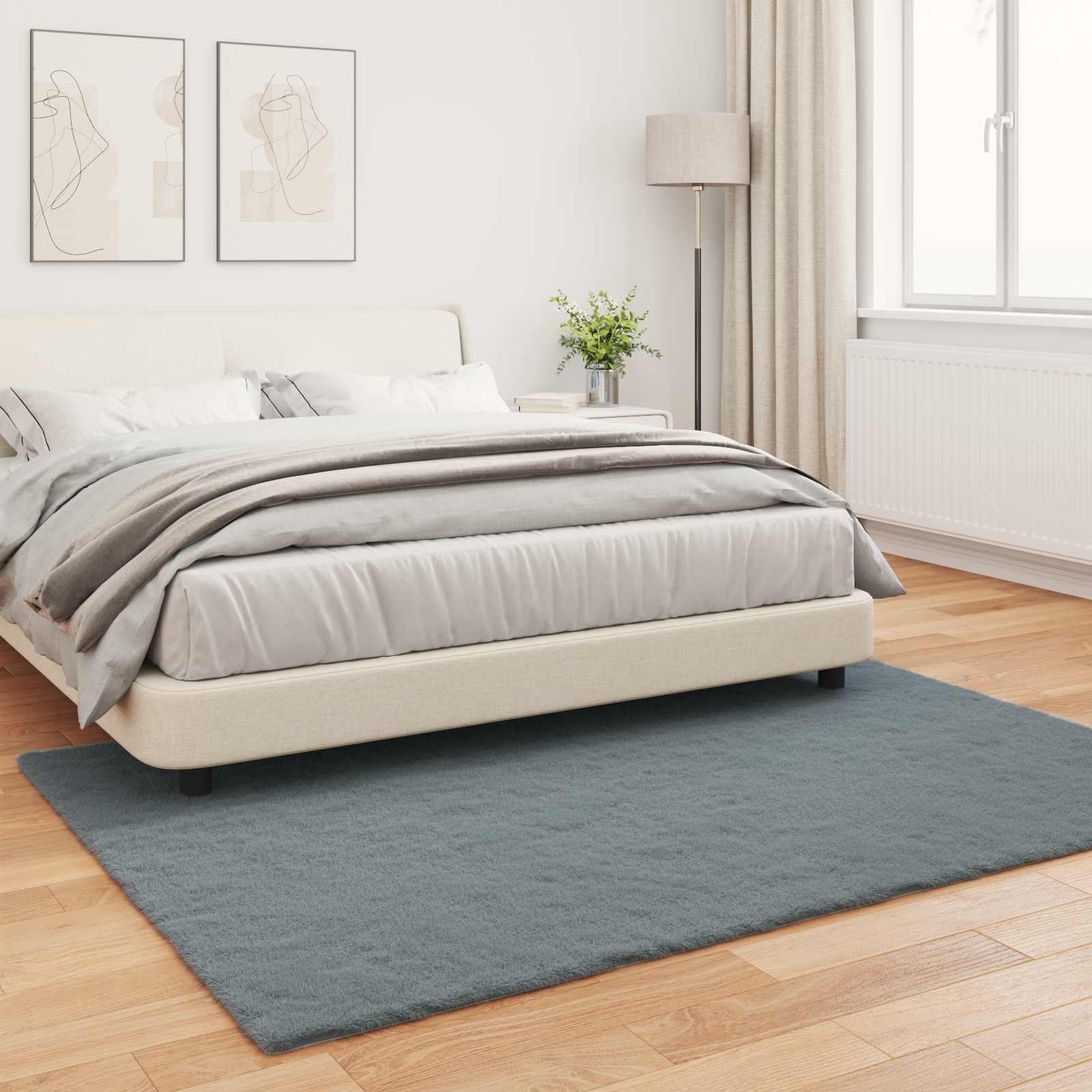 Tappeto in Pelliccia Sintetica di Coniglio Olite Antracite 42021769