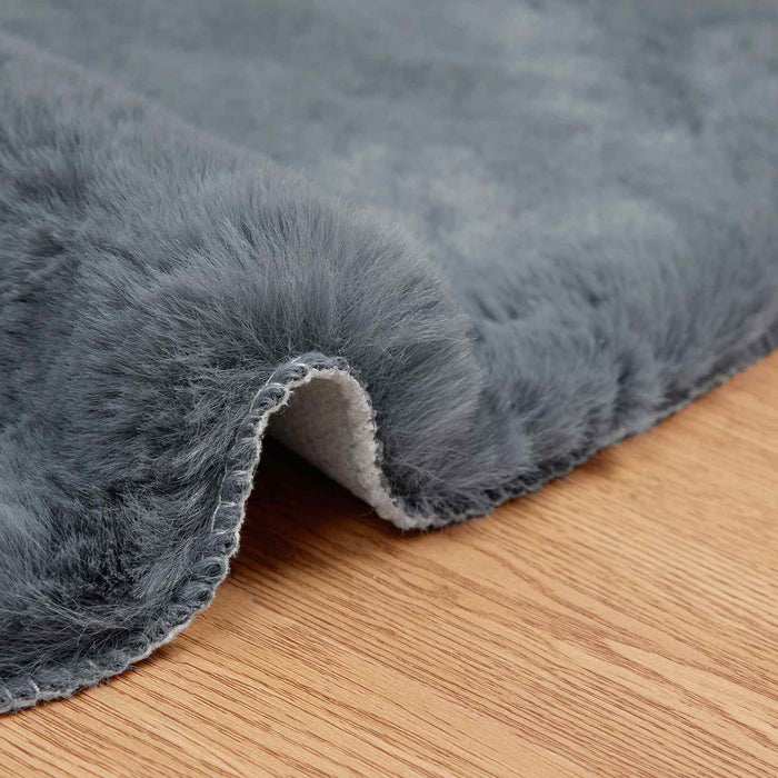 Tappeto in Pelliccia Sintetica di Coniglio Olite Antracite 42021783