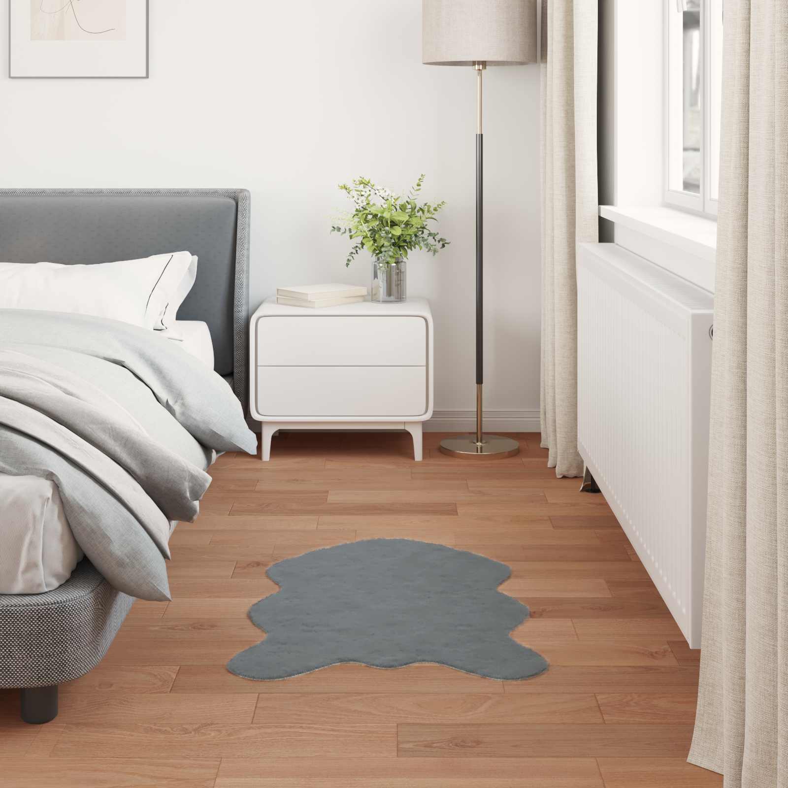 Tappeto in Pelliccia Sintetica di Coniglio Olite Antracite 42021784