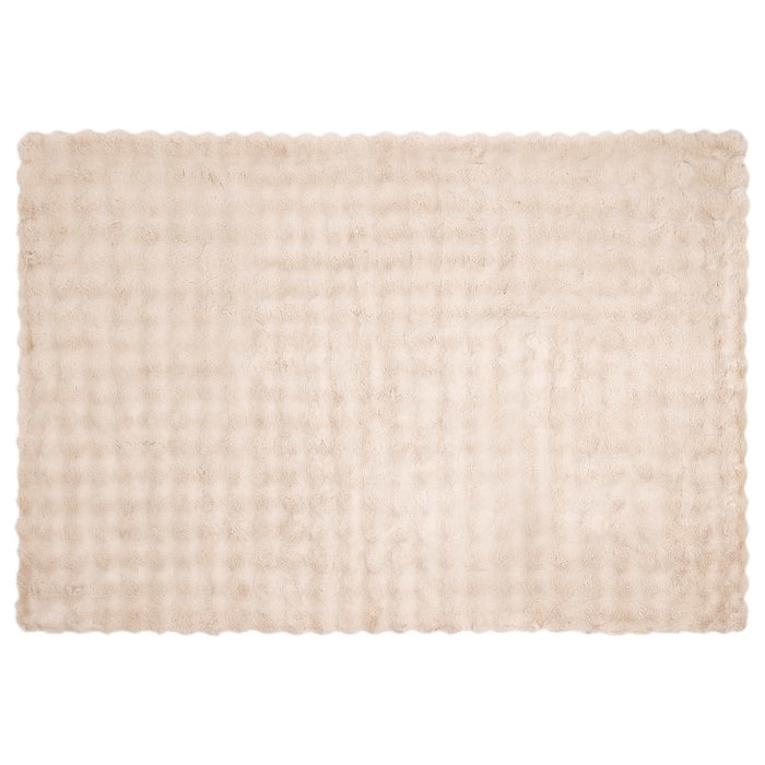 Coperta in Pelliccia di Coniglio Finta Beige 150 x 220 cm 42021786