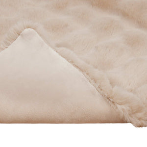 Coperta in Pelliccia di Coniglio Finta Beige 220 x 240 cm 42021787