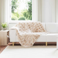 Coperta antiscivolo in finta di coniglio Olite 4 pcs Beige