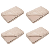 Coperta in Pelliccia di Coniglio Finta 4 pcs Beige 150 x 220 cm 42021790