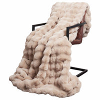 Coperta antiscivolo in finta di coniglio Olite 4 pcs Beige