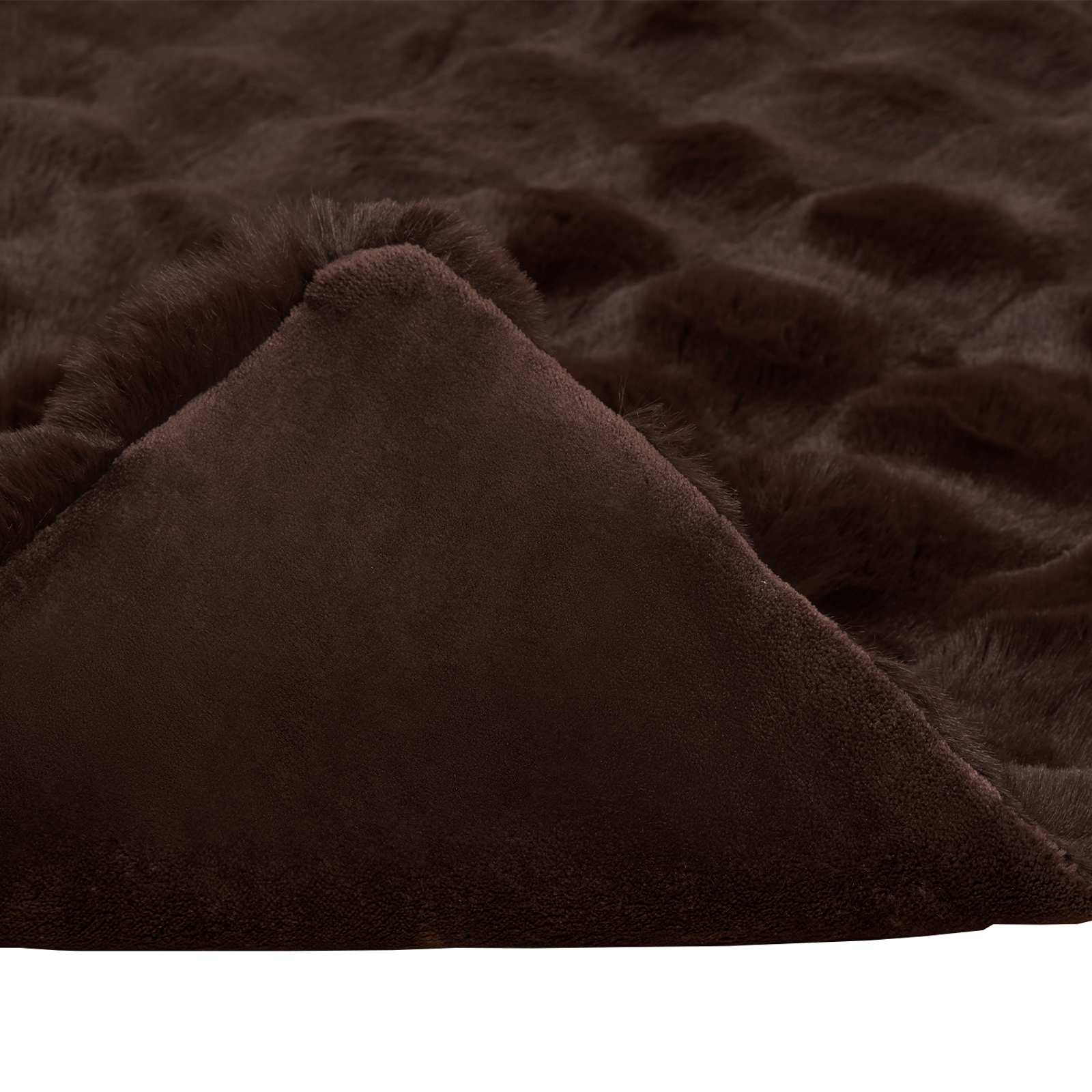 Coperta in Pelliccia di Coniglio Finta Cammello 130 x 150 cm 42021793