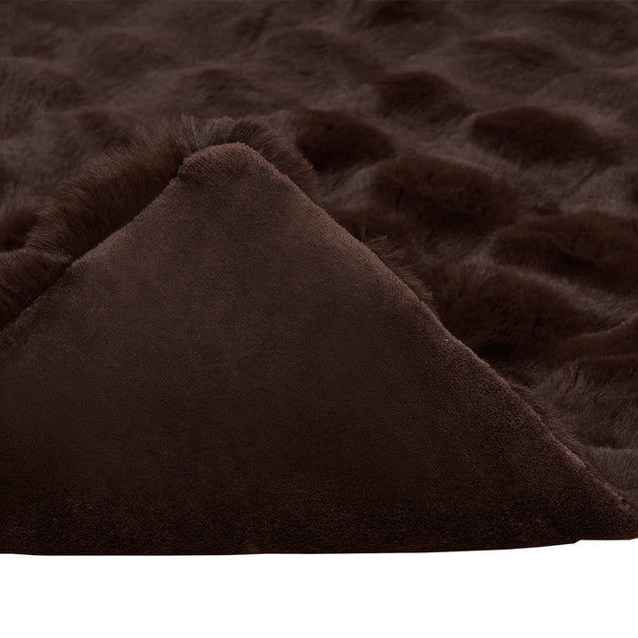 Coperta in Pelliccia di Coniglio Finta Cammello 150 x 220 cm 42021794