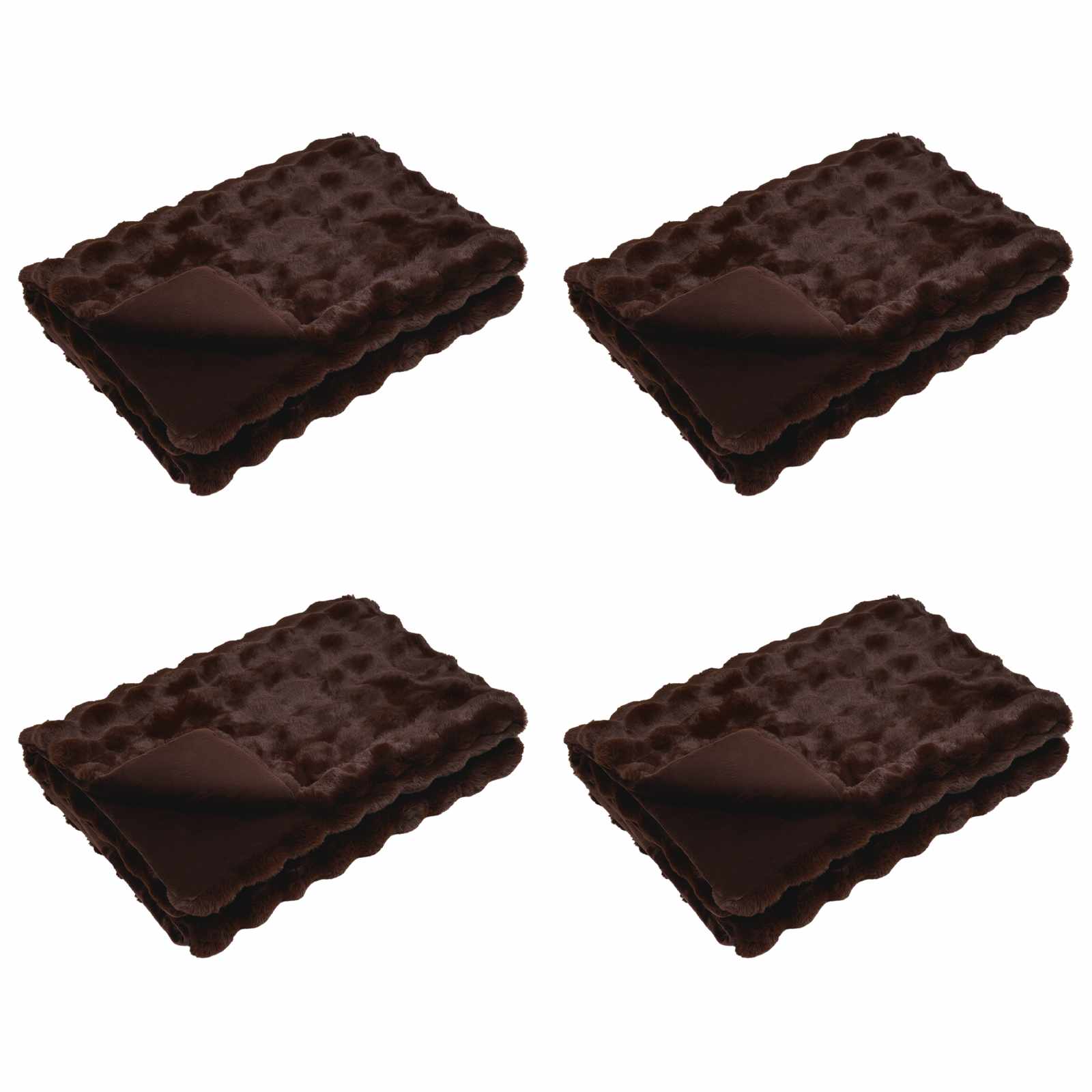 Coperta in Pelliccia di Coniglio Finta 4 pcs Cammello 42021799