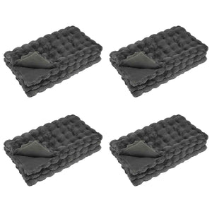 Coperta in Pelliccia di Coniglio Finta 4 pcs Grigio scuro 42021805