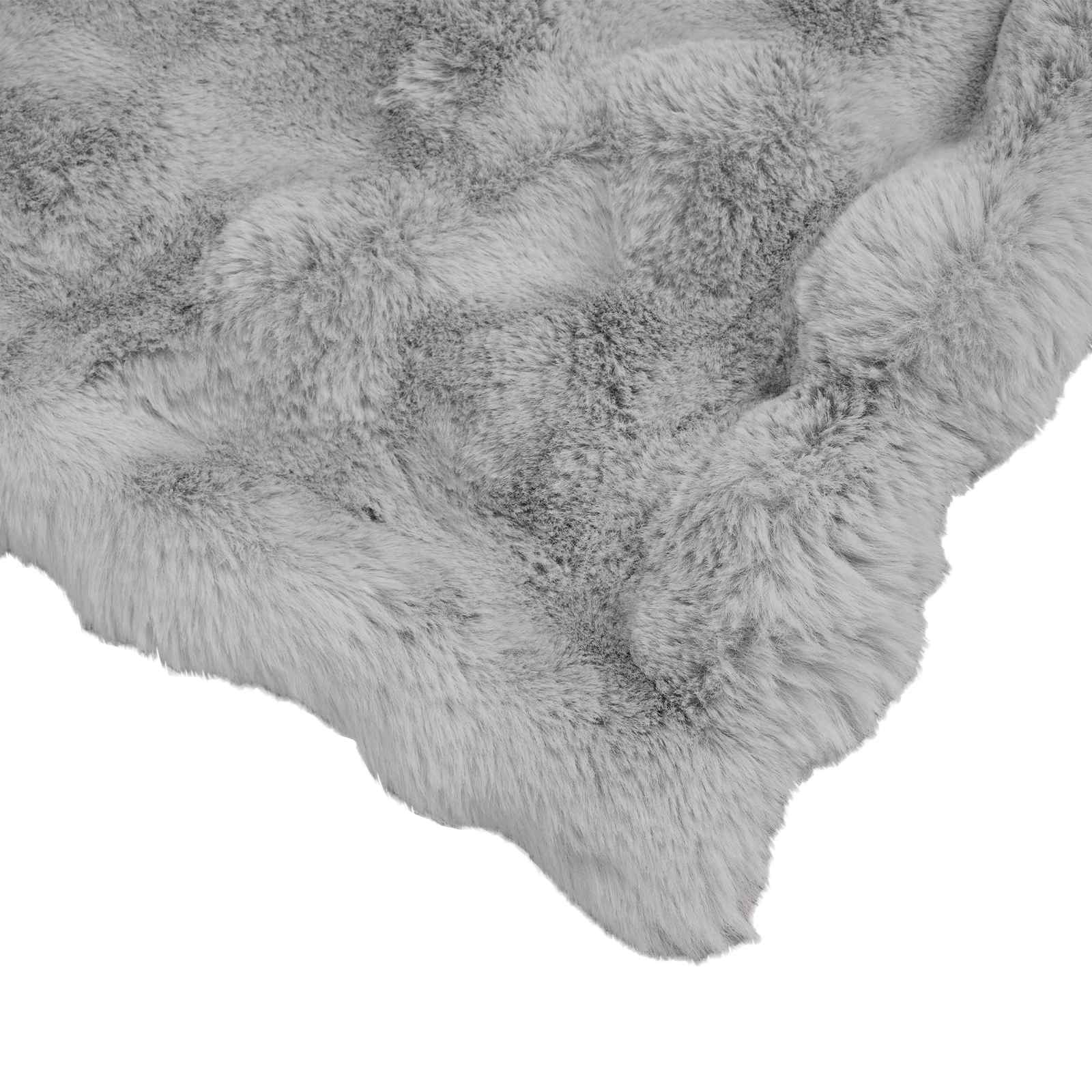 Coperta in Pelliccia di Coniglio Finta Grigio 130 x 150 cm 42021809