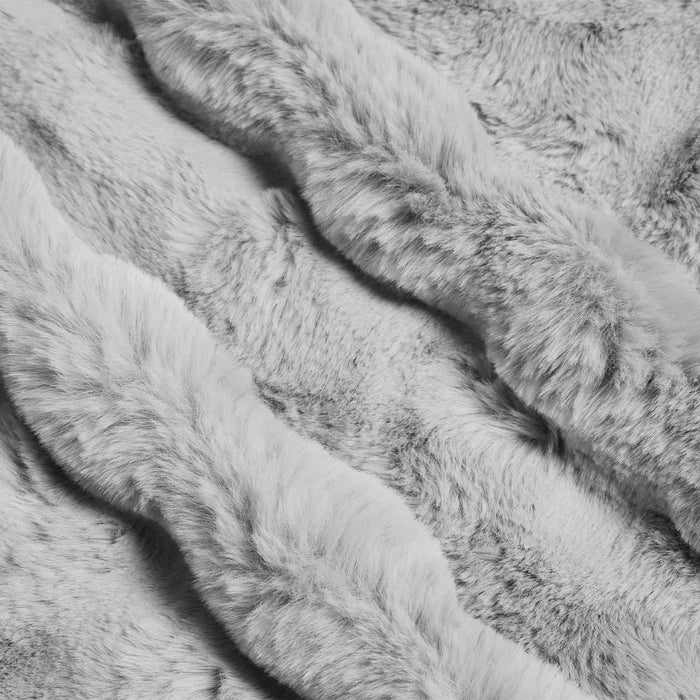 Coperta in Pelliccia di Coniglio Finta Grigio 130 x 150 cm 42021809