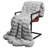 Coperta antiscivolo in finta di coniglio Olite 4 pcs Grigio