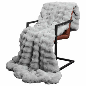 Coperta antiscivolo in finta di coniglio Olite 4 pcs Grigio