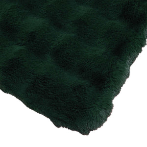 Coperta in Pelliccia di Coniglio Finta Verde Scuro 130 x 150 cm 42021817