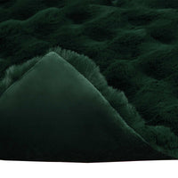 Coperta in Pelliccia di Coniglio Finta Verde Scuro 130 x 150 cm 42021817